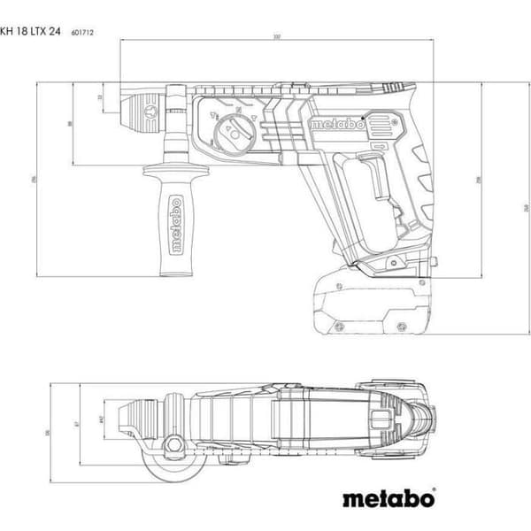Sladdlös slagborrmaskin - METABO - KH 18 LTX 24 - 18 V - SDS Plus - 2 Li-Power-batterier (18 V/4,0 Ah)