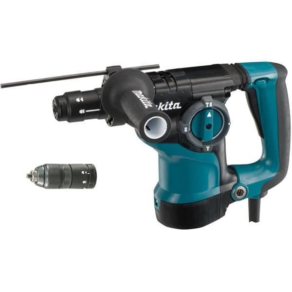 Makita - Lättare SDS-hammare 800W vertikal 3 lägen 3,6 kg + Automatisk chuck (En mejsel och en uppsättning med 15 bits ingår inte)