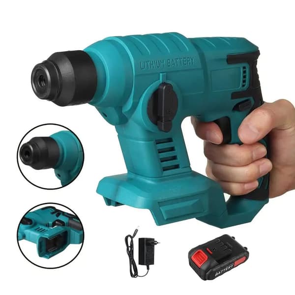 Trådløs Elektrisk Hammer, 1000W Effekt, 0-3600 omdr./min Hastighed,Med 1XBattery