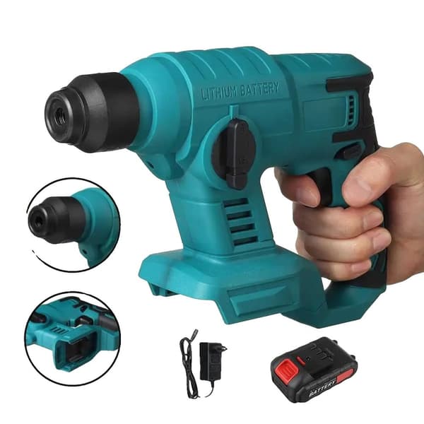 Trådløs Elektrisk Hammer, 1000W Effekt, 0-3600 omdr./min Hastighed,Med 1XBattery
