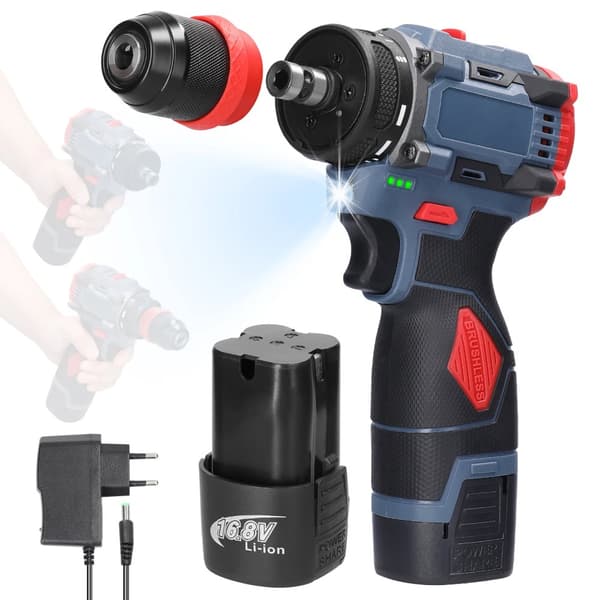 Elektrisk Skruetrækker, 2i1 Funktionalitet, 45Nm Moment, Ergonomisk Design,EU stik