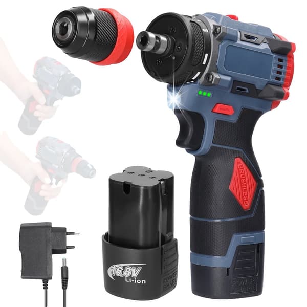 Elektrisk Skruetrækker, 2i1 Funktionalitet, 45Nm Moment, Ergonomisk Design,EU stik