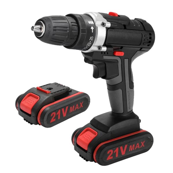 Batteridrill, 28N.m Max. vridmoment, 1450rpm utan belastning, 2-10mm chuckstorlek,svart