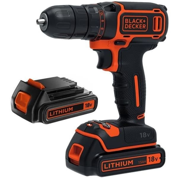 Sladdlös borrskruvmejsel - BLACK & DECKER - BDCD18B - 18V - 2 1,5 Ah batterier - 200 mA laddare