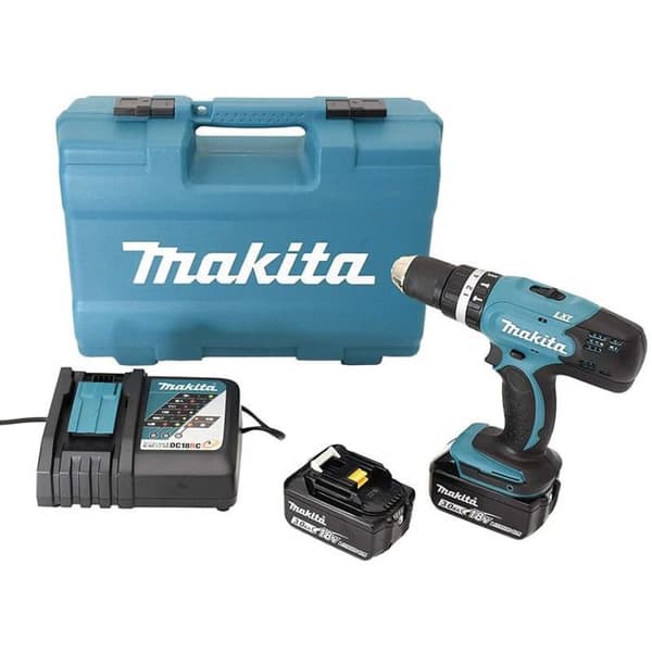 Slagborrmaskin 18V LXT (2x3,0 Ah) med 74 tillbehör - MAKITA DHP453RFX4