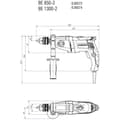 Miniatyrbild 5 av 5: Borr - METABO - BEV 1300-2 - Nyckelchuck - Extra handtag - Betong