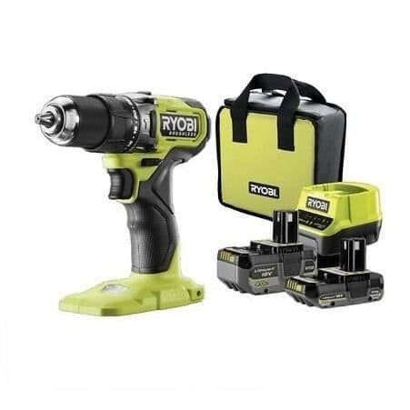 RYOBI - BORSHLESS 18V ONE+ 54 Nm slagborrskruvmejsel - 2 batterier 4 &amp; 2 Ah, laddare &amp; bärväska - RPD18BL1-2C42S