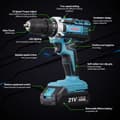 Miniatyrbillede 4 af 4: Batteridrevet boremaskine sæt, 21V effekt, 2 hastighedsindstillinger, 25+1 momentindstillinger,EU
