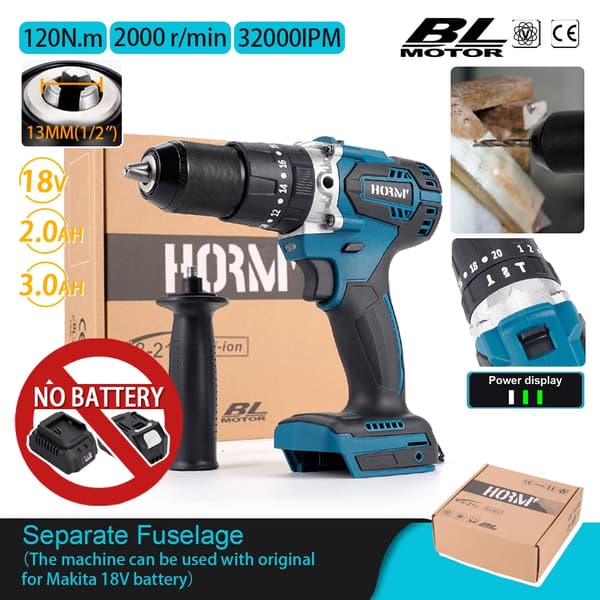 Impact Bore, 120N.m Moment, 2000 o/min Hastighed, 3-i-1 Funktion,3.0A, EU