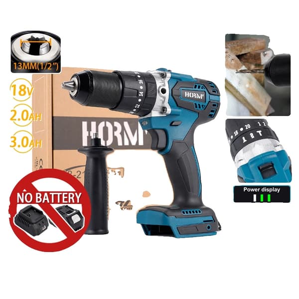Impact Bore, 120N.m Moment, 2000 o/min Hastighed, 3-i-1 Funktion,3.0A, EU