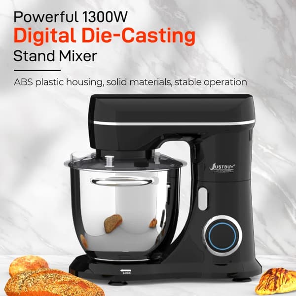 Köksmaskin, 1300W effekt, 6 hastighetsinställningar,Stående mixer, 3 i 1