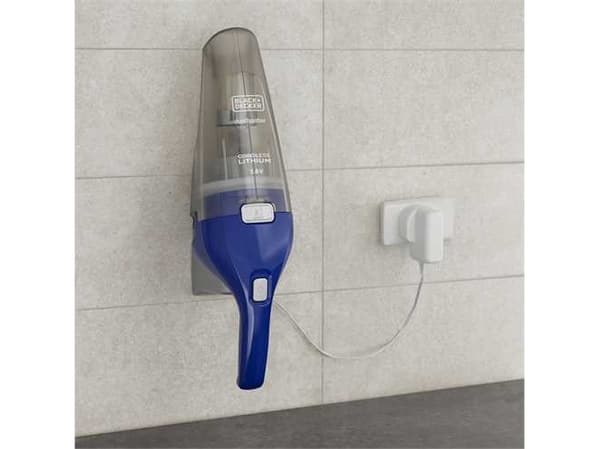 Black & Decker NVC115WA, Torr, Filtrering, 630 l/min, Utan påse, Blå, Grå, 0,385 l