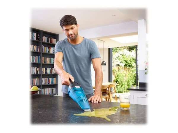 BLACK+DECKER DustBuster WDC215WA - Pölynimuri - käsikäyttöinen malli - ilman pussia - johdoton - sininen/titaani