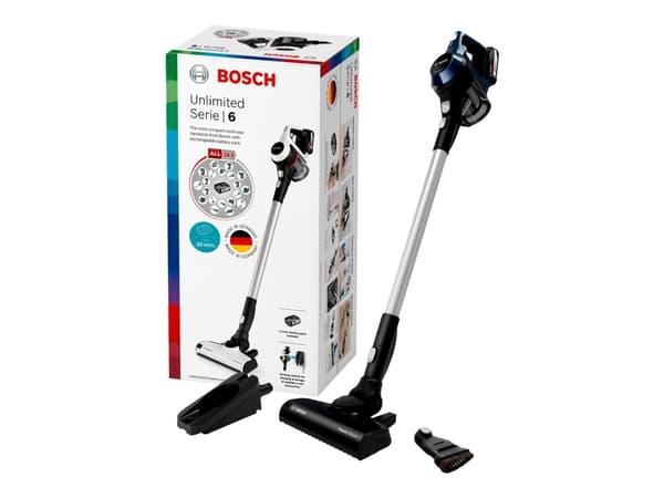 Bosch Unlimited Serie | 6 BBS611PCK - Dammsugare - skaft/handhållen (2-i-1) - utan påse - sladdlös - månskensblå