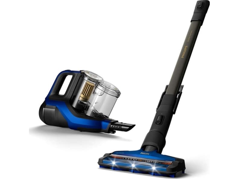 Philips 8000 series 360-graders munnstykke, trådløs støvsuger med skaft, Uten pose, Svart, 0,6 l, 1100 l/s, Tørr & våt, Syklonisk
