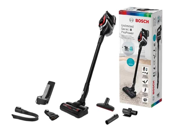 Bosch BSS81POW1, Musta, Kuiva, Suodatus, Kovat lattiapinnat, Verhoilu, Akku, Litiumioni (Li-Ion)