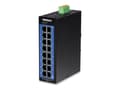 Miniatyrbild 1 av 5: TRENDnet TI-G160I - Switch - Administrerad - 16 x 10/100/1000 - DIN-skenmonterbar - likström - TAA-kompatibel
