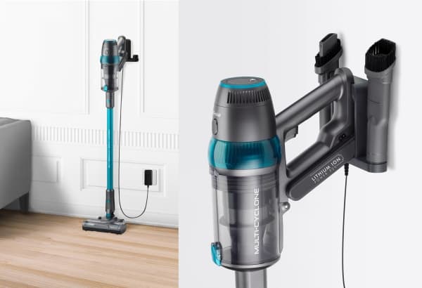Trisa Quick Clean Professional T9621, Støvsuger med stang, Uten pose, Sort, Blå, 0,3 l, Tørr, Syklonisk, HEPA