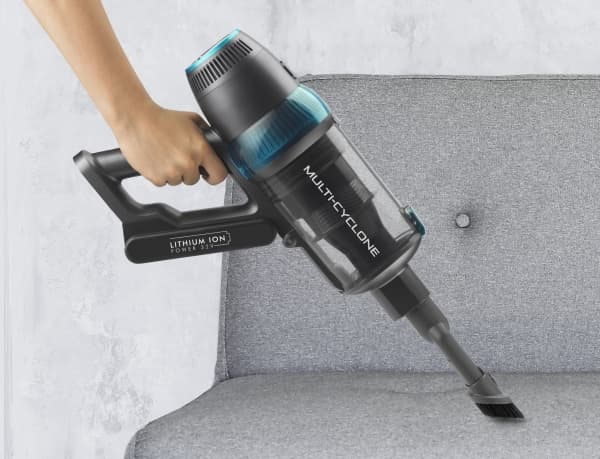 Trisa Quick Clean Professional T9621, Støvsuger med stang, Uten pose, Sort, Blå, 0,3 l, Tørr, Syklonisk, HEPA