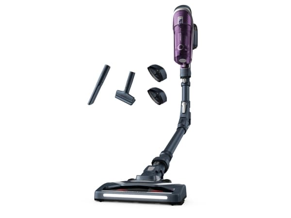 Rowenta X-Force RH9638, 2-i-1 stavstøvsuger, Uten pose, Grå, Lilla, 0,55 l, China, Tørr