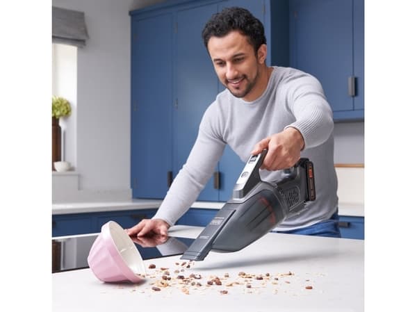 Black & Decker Dustbuster, Kuiva, Matto, Kovat lattiapinnat, Rappusten askelmat, Pussiton, Musta, Harmaa, Oranssi, Akku, 20 V