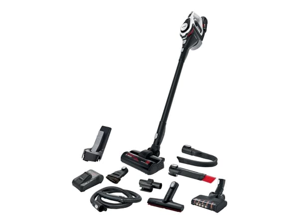 Bosch Series | 8 Unlimited Gen2 BSS825ALL - Støvsuger - pinne/håndholdt (2-i-1) - uten pose - uten kabel - hvit - 1 batteri, inkludert lader
