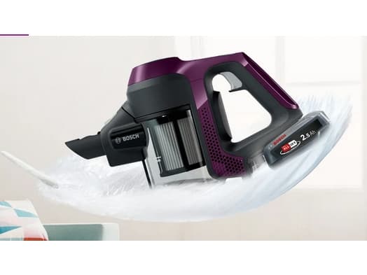 Bosch BCS6111P, 2-i-1 stavstøvsuger, Uten pose, Blåbær, Rektangulær, Tørr, 85 dB