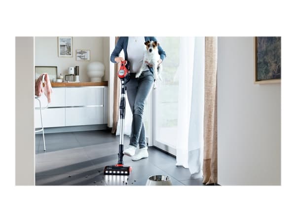 Bosch Unlimited 7 BCS711PET ProAnimal - Støvsuger - pinne/håndholdt (2-i-1) - uten pose - uten kabel - rød - 1 batteri