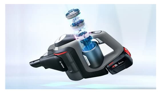 Bosch Series 8 BSS825MULT, kuiva, HEPA, suodatin, pussiton, harmaa, 0,4 L