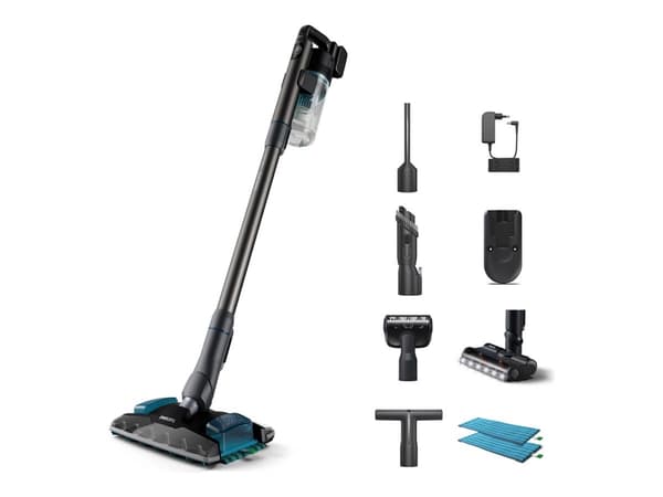 Philips 8000 Series XC8055 - Dammsugare - skaft/handhållen (2-i-1) - utan påse - sladdlös - djup bensin Aqua, Svart