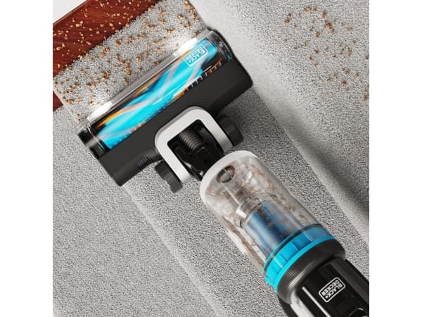 Black & Decker BHFEB520D1, 2-in-1 stick vacuum, Utan påse, Svart, Transparent, Vit, Rektangulär, Torr, Cyklonisk