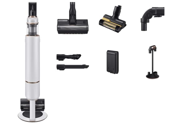 Samsung VS20B95823W, Kuiva, Multisykloni, Paljas lattia, Matto, 86 dB, 580 W, Pussiton, Pussiton musta, Valkoinen