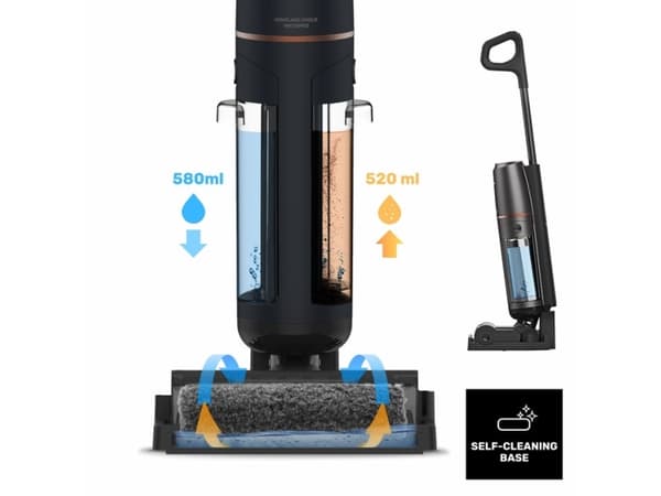 Taurus EST9489290L, 2-in-1 stick vacuum, Utan påse, Svart, 0,58 l, 0,52 l, Rektangulär