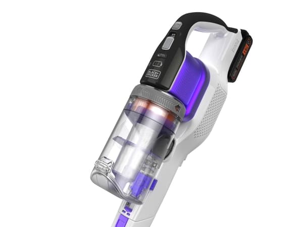 Black & Decker BHFEV1825CP, 2-i-1 stavstøvsuger, Uten pose, Hvit, Tørr, Syklonisk, Batteri
