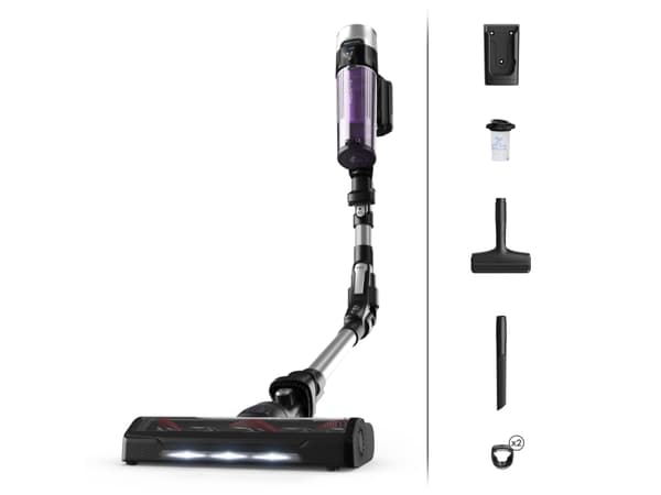 Rowenta RH2037, 2-in-1 sauvaimuri, pussiton, musta, violetti, 0,4 l, suorakaiteen muotoinen, Kiina musta, Purppura