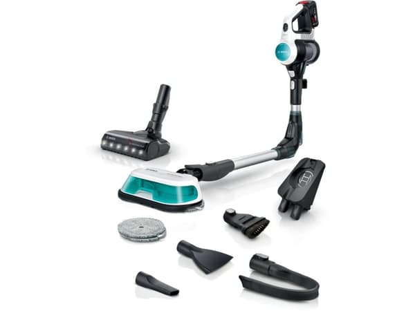 Bosch BCS71HYG4, Stick pölynimuri, pussiton, musta, valkoinen, 0,3 L, kuiva & märkä, HEPA