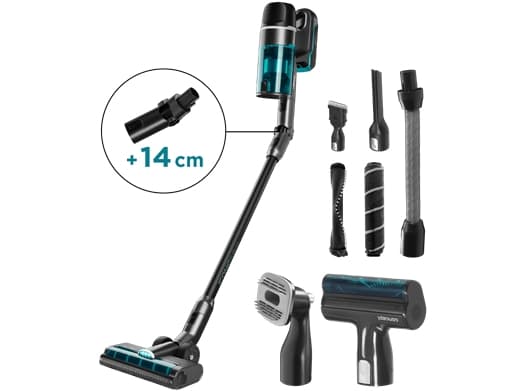 Concept VP6130, 2-i-1 stavstøvsuger, Uten pose, Sort, Blå, Tørr, HEPA, HEPA 13