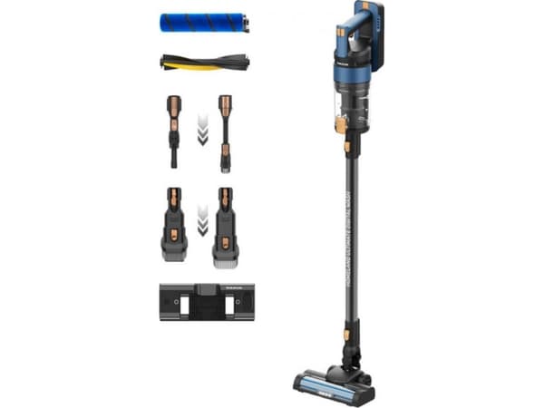 Taurus HVCA7301B, 2-in-1 stick vacuum, Bagless, Black, Blue, 0.6 L, Dry&wet, HEPA