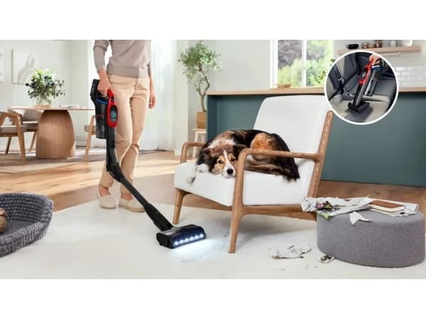 Bosch BCS1041PET, Stick vacuum, Bagless, Black, Red, 0.4 L, Dry, HEPA