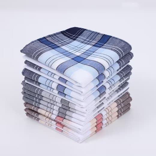 Lollanda 12-pack Herrnäsdukar Bomull 40x40 cm, Bomullsnäsduk - Klassisk Rutig Design