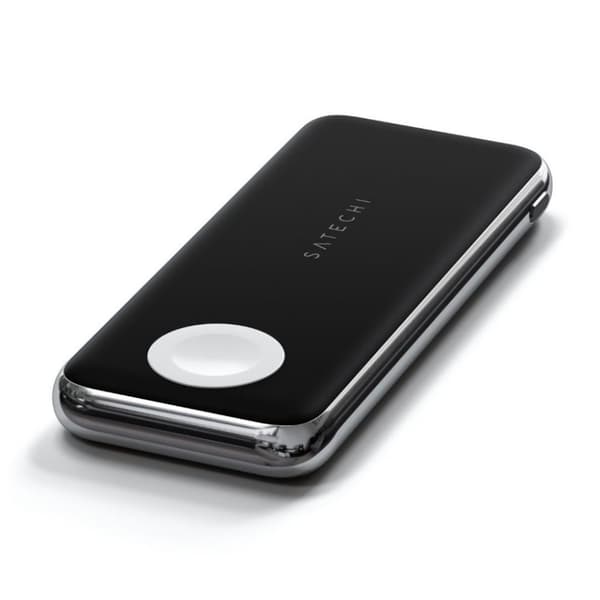Satechi Powerbank 10000 mAh med inbyggd Qi-laddning, Apple Watch laddning