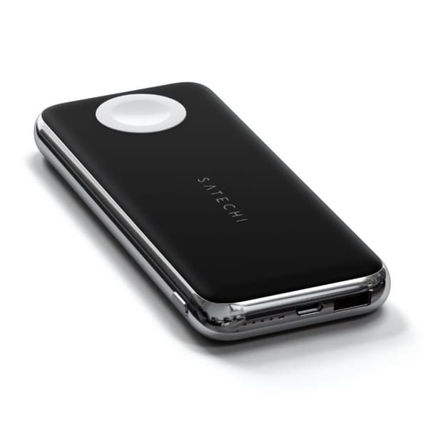 Satechi Powerbank 10000 mAh med inbyggd Qi-laddning, Apple Watch laddning