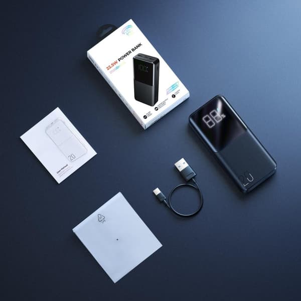 SiGN Super Charge LED Powerbank 20.000mAh, 22.5W - Svart