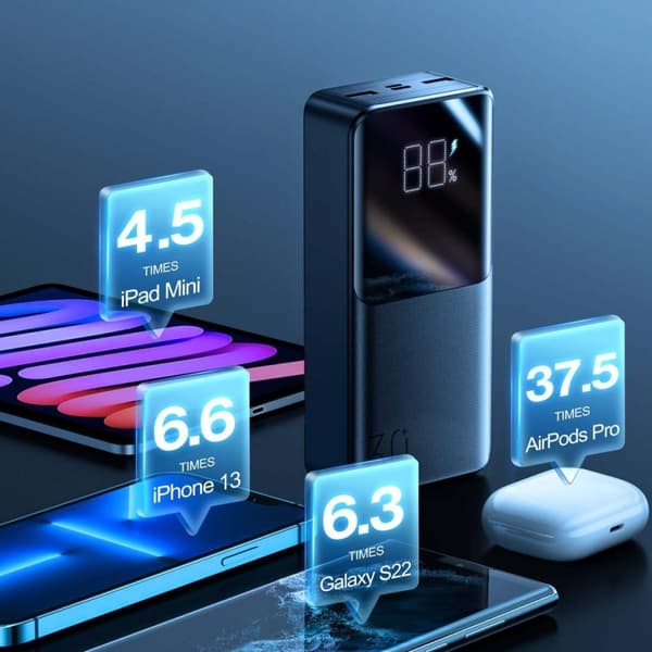 SiGN Super Charge LED Powerbank 30000 mAh, 22.5W - Svart