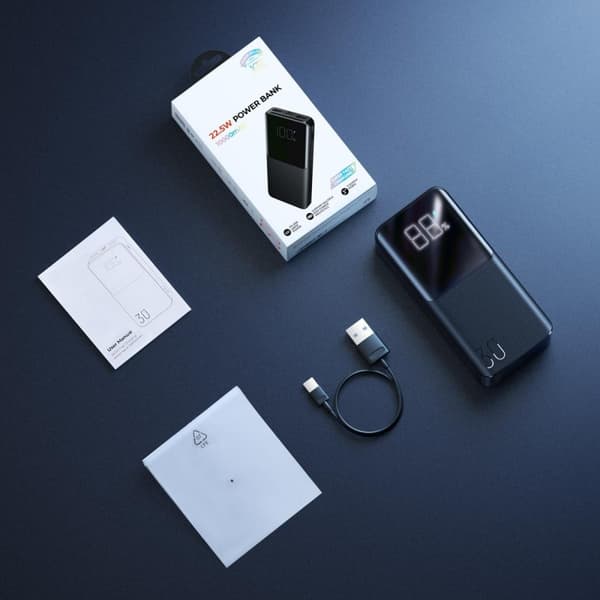 SiGN Super Charge LED Powerbank 30000 mAh, 22.5W - Svart