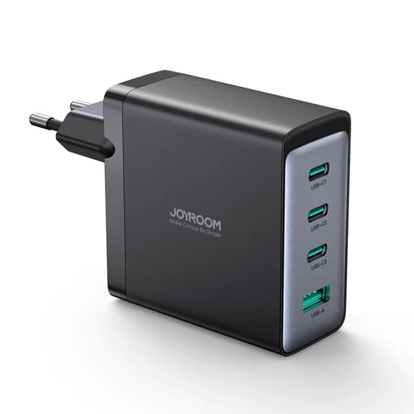 Joyroom GaN laddare 3x USB-C USB-A + USB-C/USB-C Kabel 100W - Svart