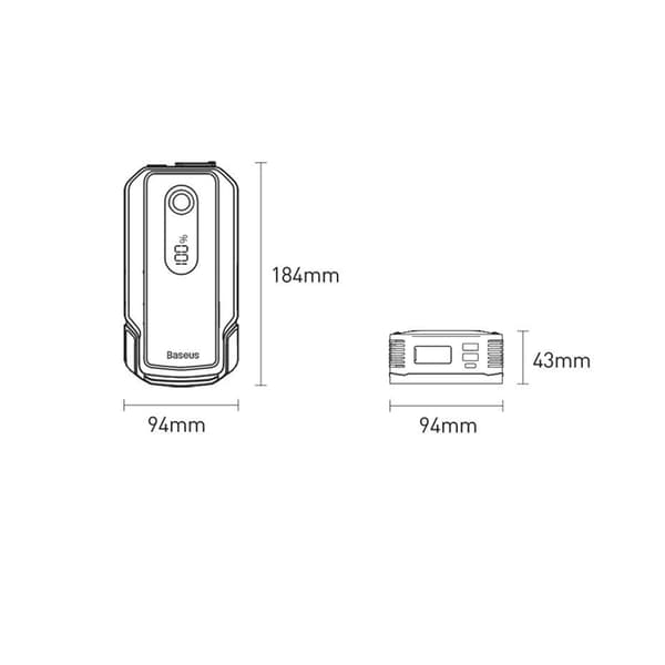 Baseus Starthjälp Powerbank 20000 mAh Med Crocodile Clips