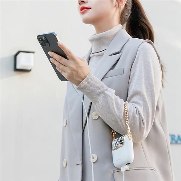 Powerbank 10000mAh QW-N218 Mini Kvinnor Handväska - Vit