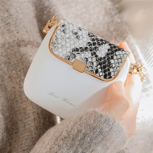 Powerbank 10000mAh QW-N218 Mini Kvinnor Handväska - Vit