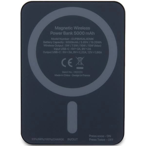 Guess Magsafe Powerbank 5000mAh 15W 4G Strassed Metal Logo - Guld